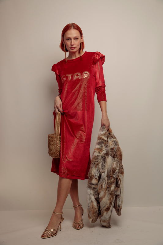 Vestido Largo Star Dorado