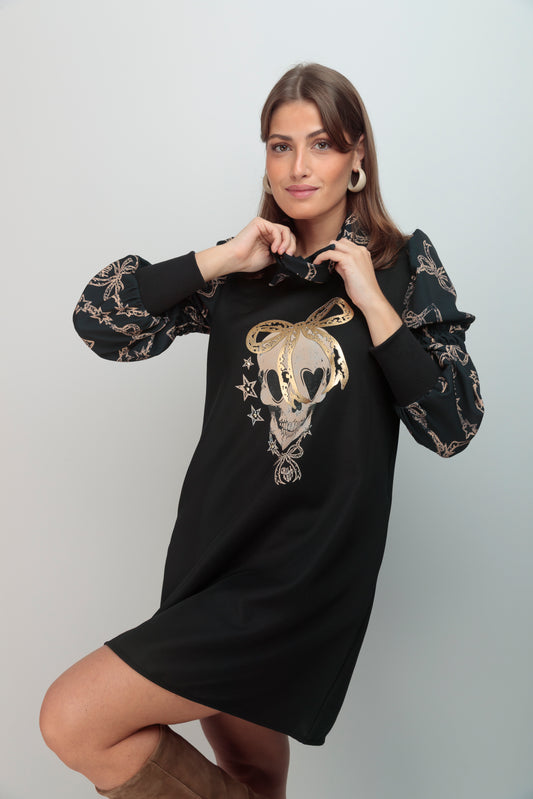 Vestido Manga Alegra Skull Lazo