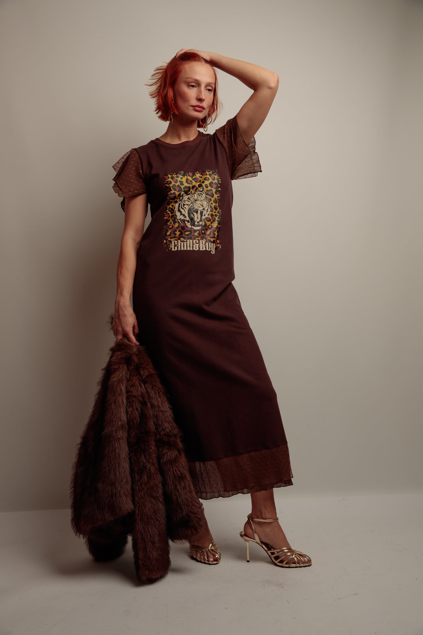 Vestido Topitos Tigre Print