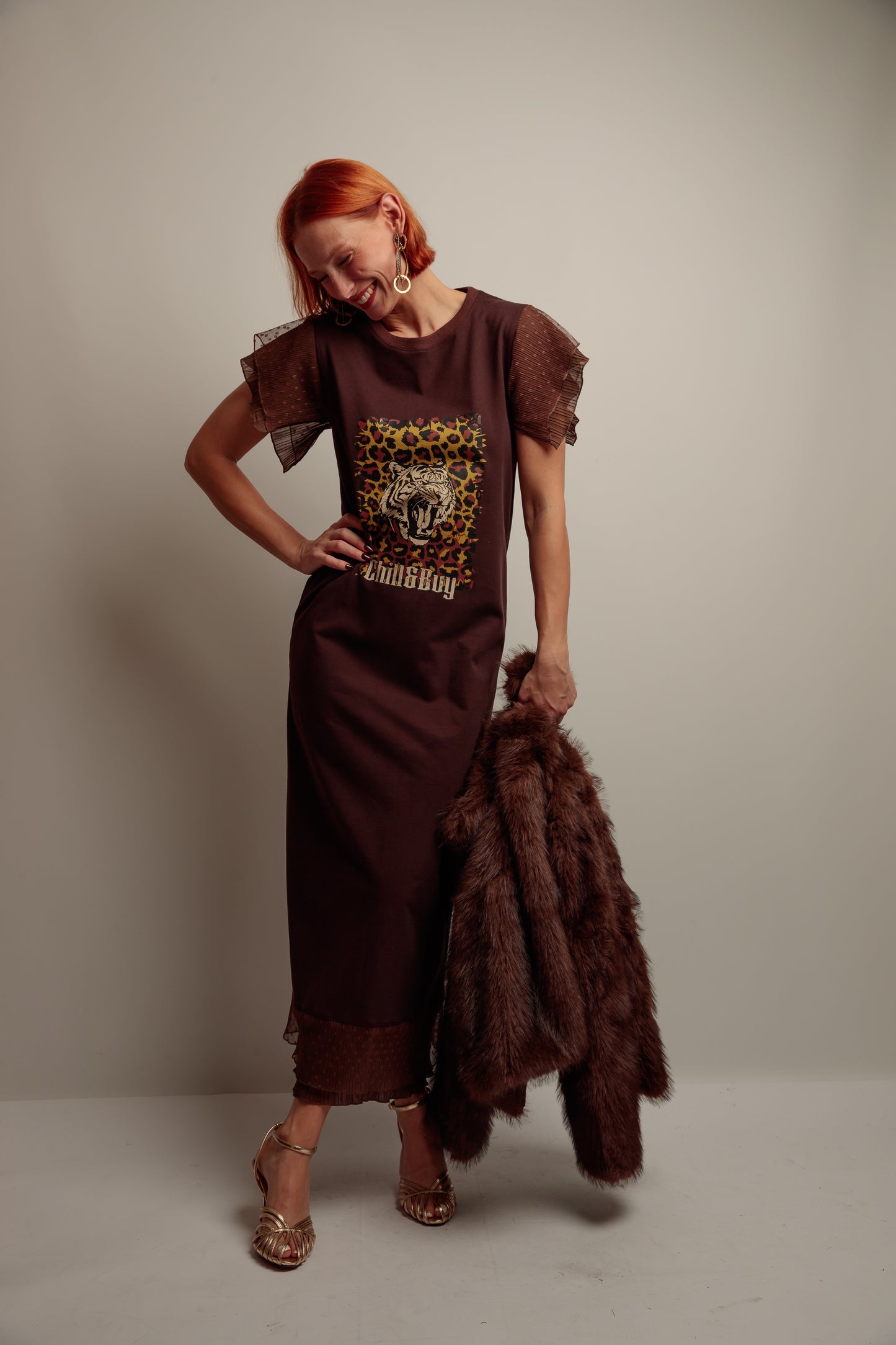 Vestido Topitos Tigre Print