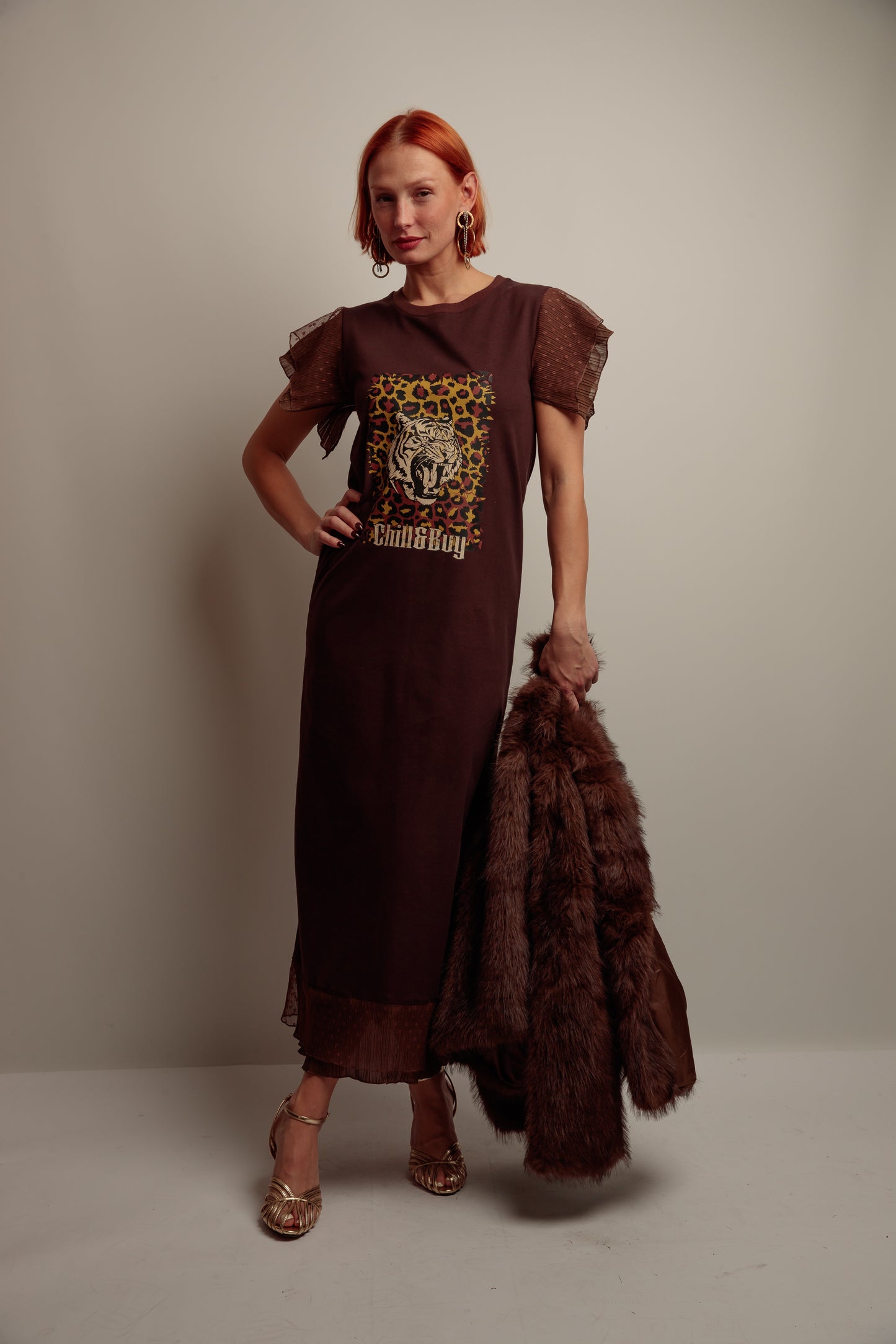 Vestido Topitos Tigre Print