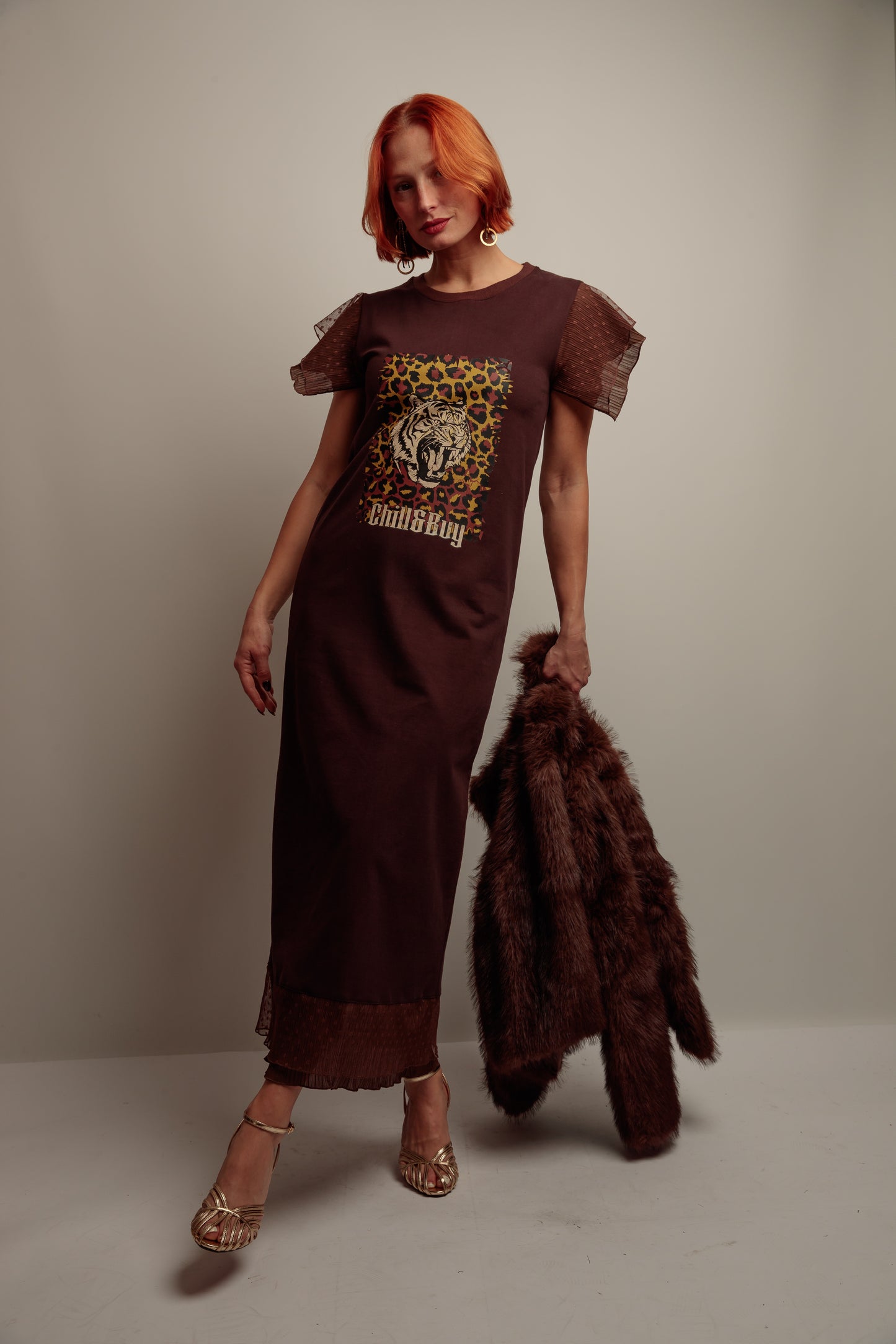 Vestido Topitos Tigre Print