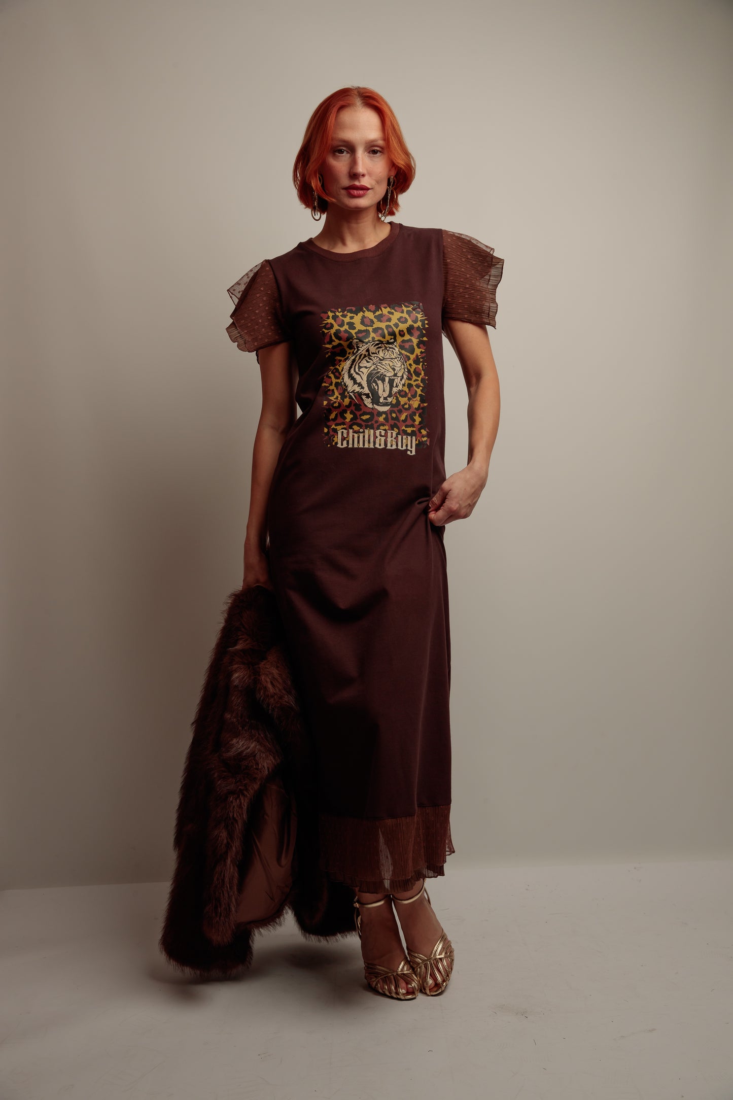 Vestido Topitos Tigre Print