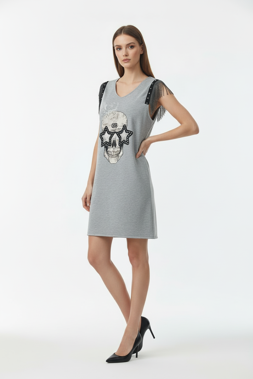 Vestido Flecos Skull Festival