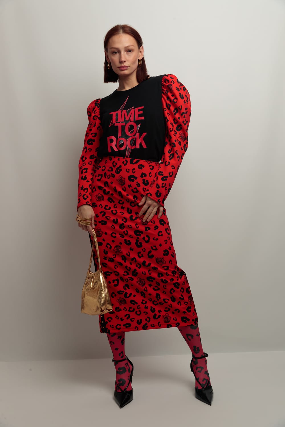 camiseta lupita felina time rock