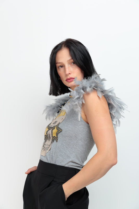 camiseta plumastachas skull festival