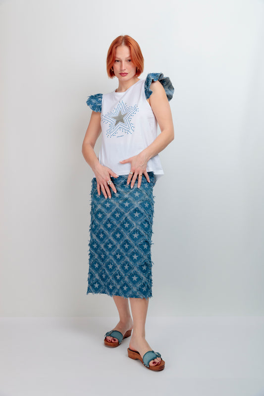 Camiseta Volante Estrellas Azul
