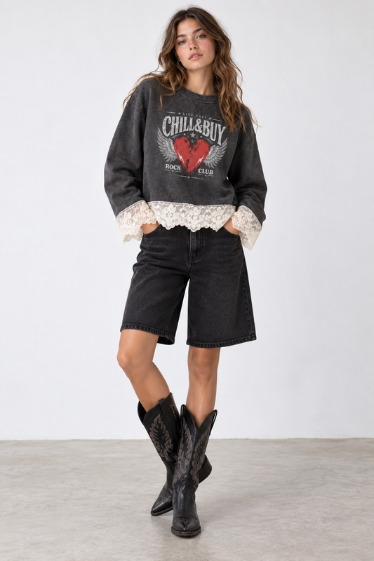 Sudadera Puntilla Rock Club