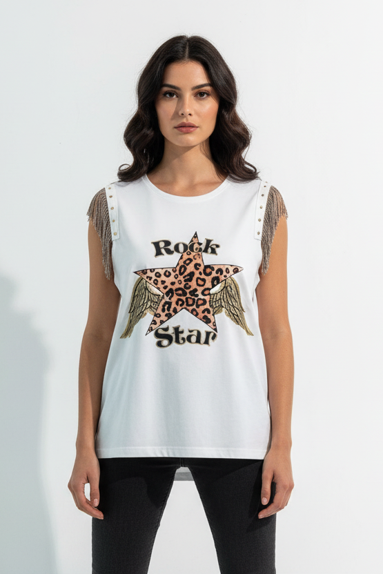Camiseta Flecos Rock Star