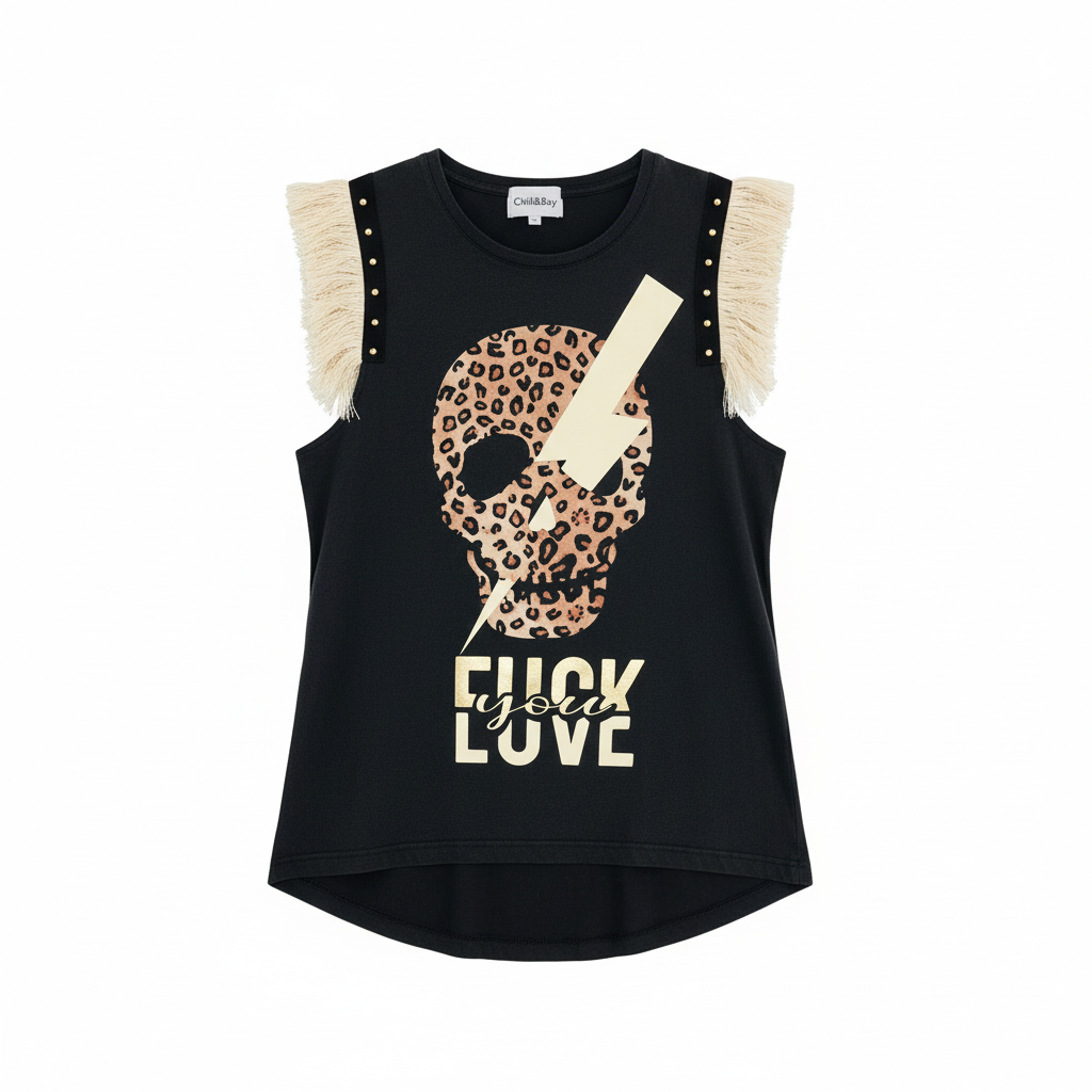 Camiseta Flecos Skull Rayo