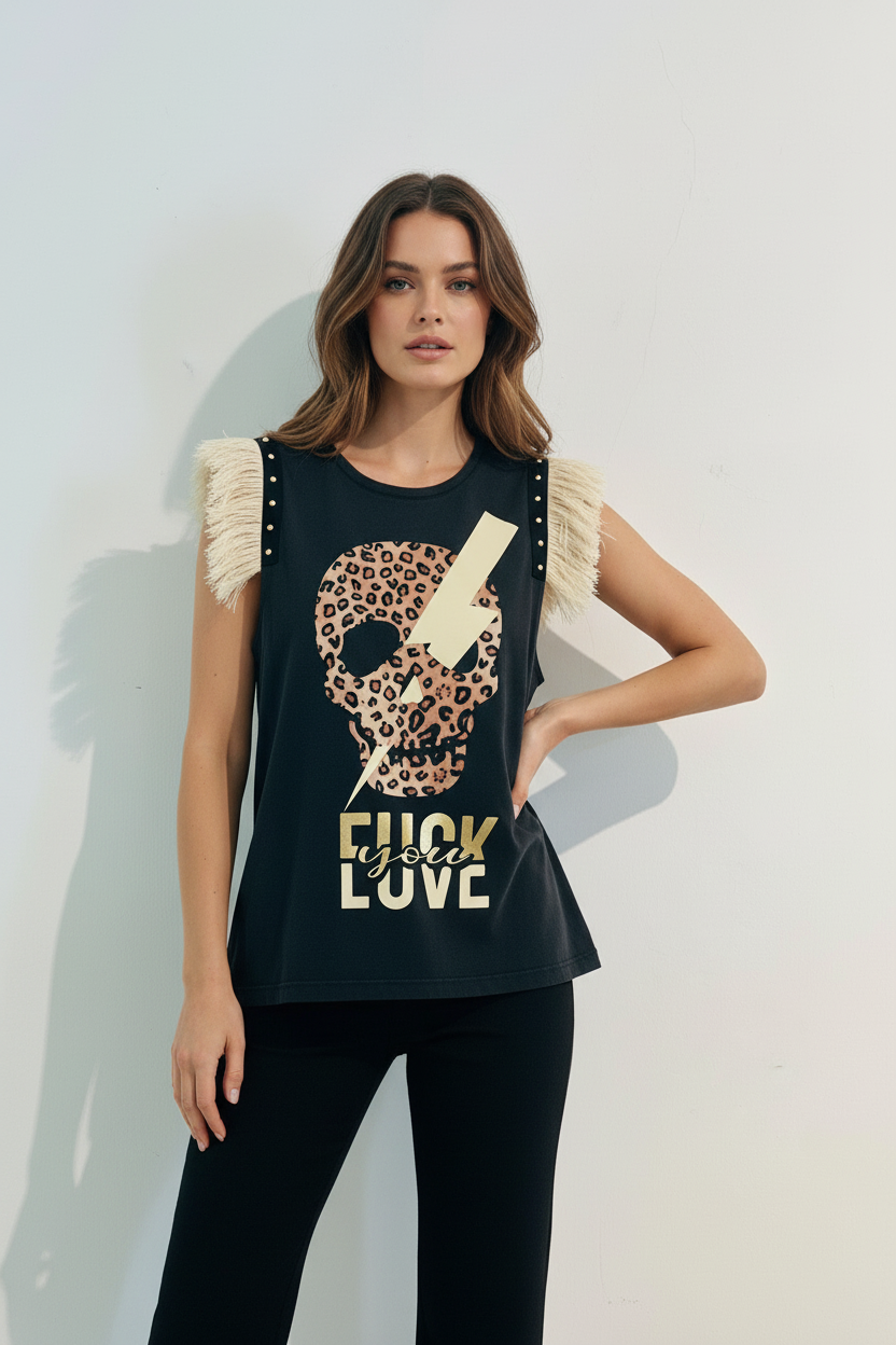 Camiseta Flecos Skull Rayo