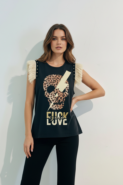 Camiseta Flecos Skull Rayo