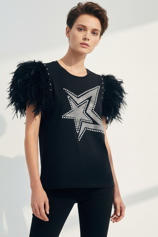 Camiseta Plumas Media Estrella