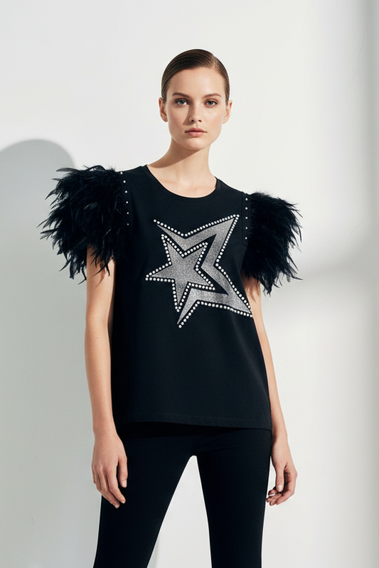 Camiseta Plumas Media Estrella
