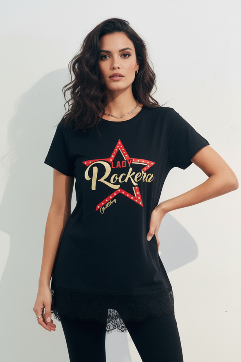 Camiseta Encaje Lady Rockera