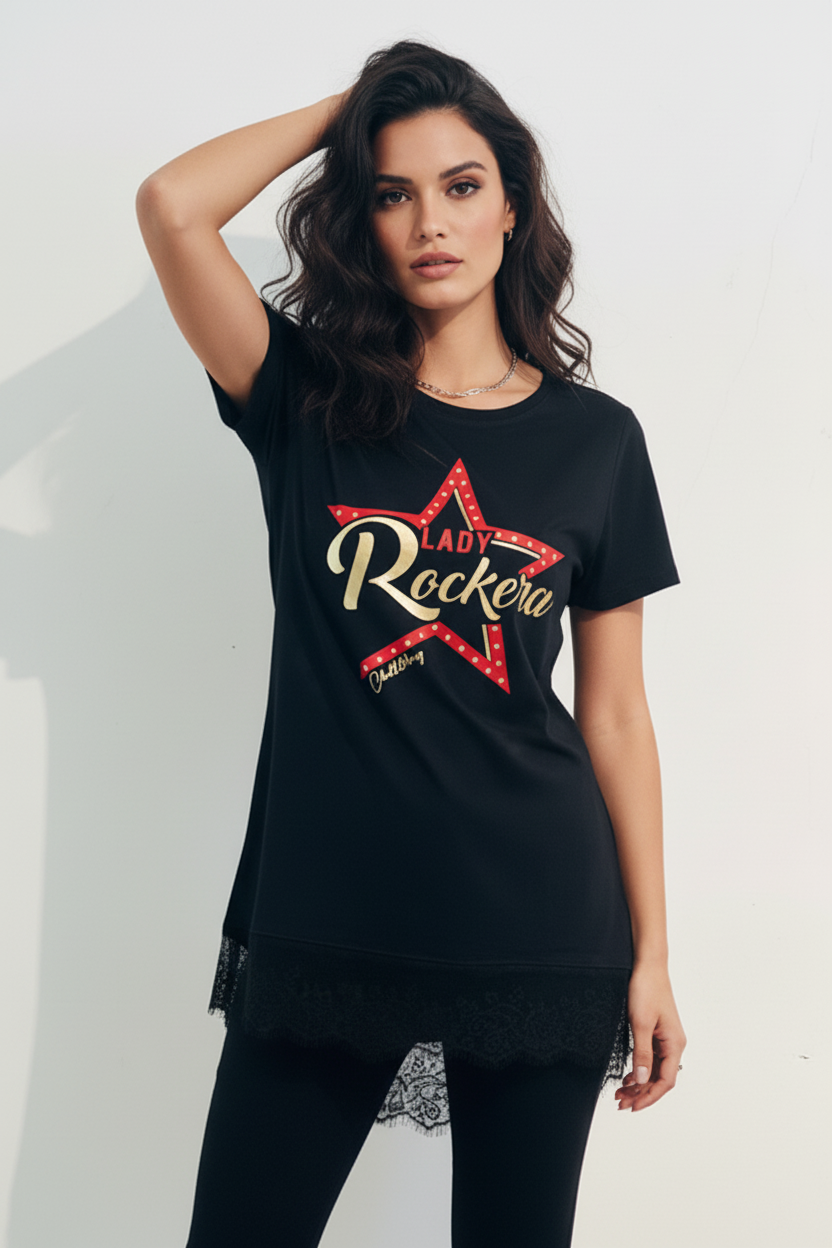 Camiseta Encaje Lady Rockera