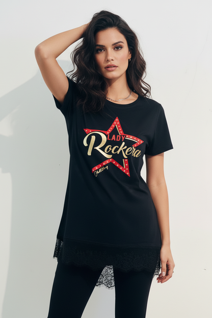 Camiseta Encaje Lady Rockera