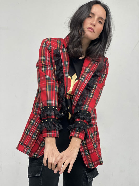 BLAZER VOLANTES MANGATACHAS QUEEN DORADO