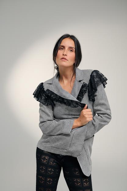 Blazer pied-de-poule