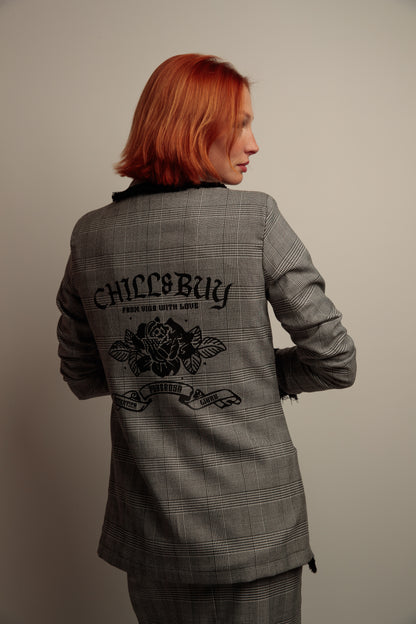 Blazer Flecos Rosas Gales