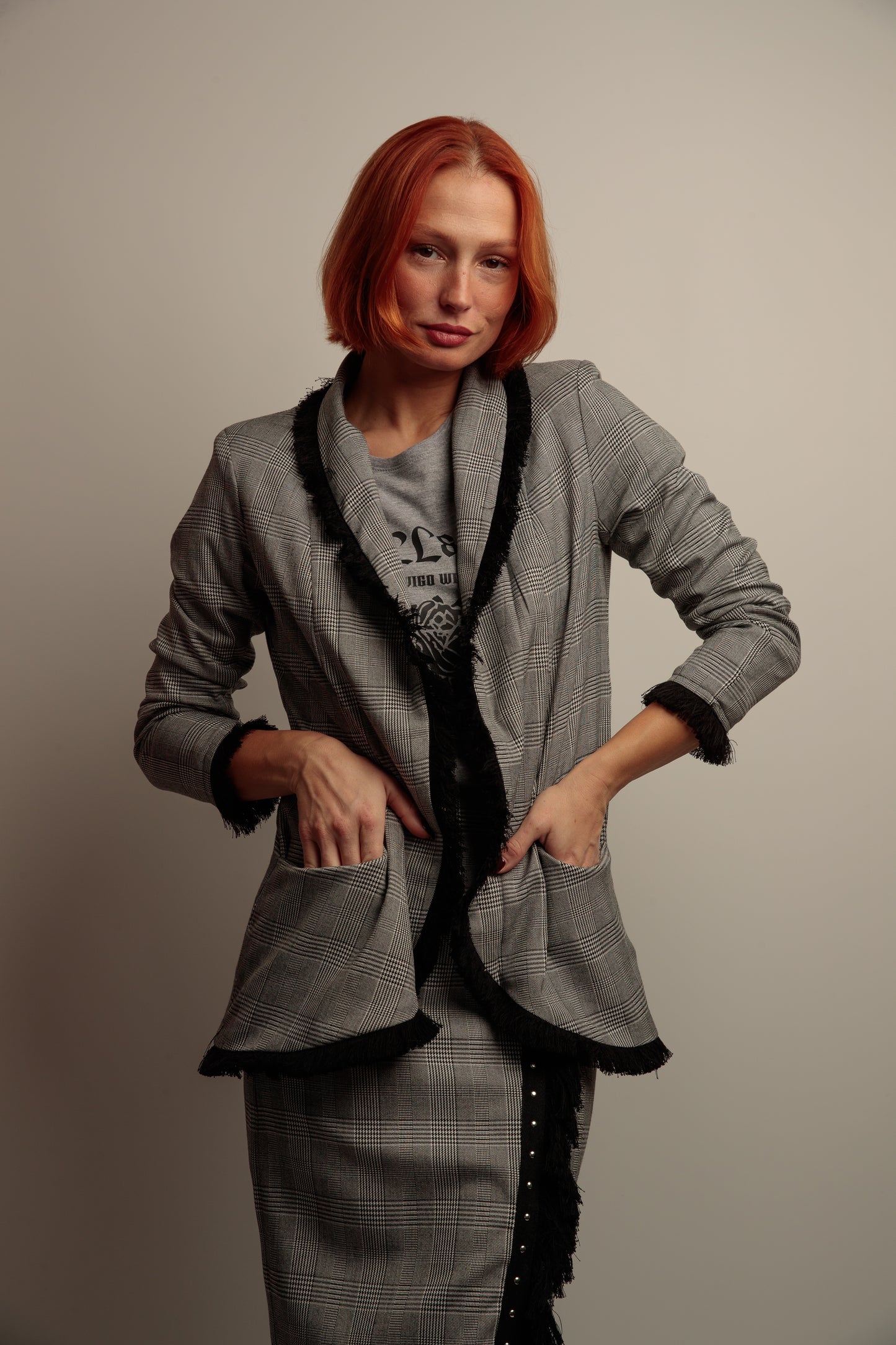 Blazer Flecos Rosas Gales