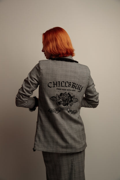 Blazer Flecos Rosas Gales