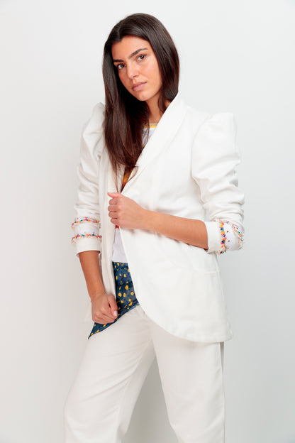 Blazer en jean à pois