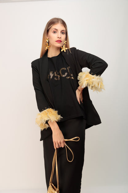 Blazer Smoking  Plumas Doradas