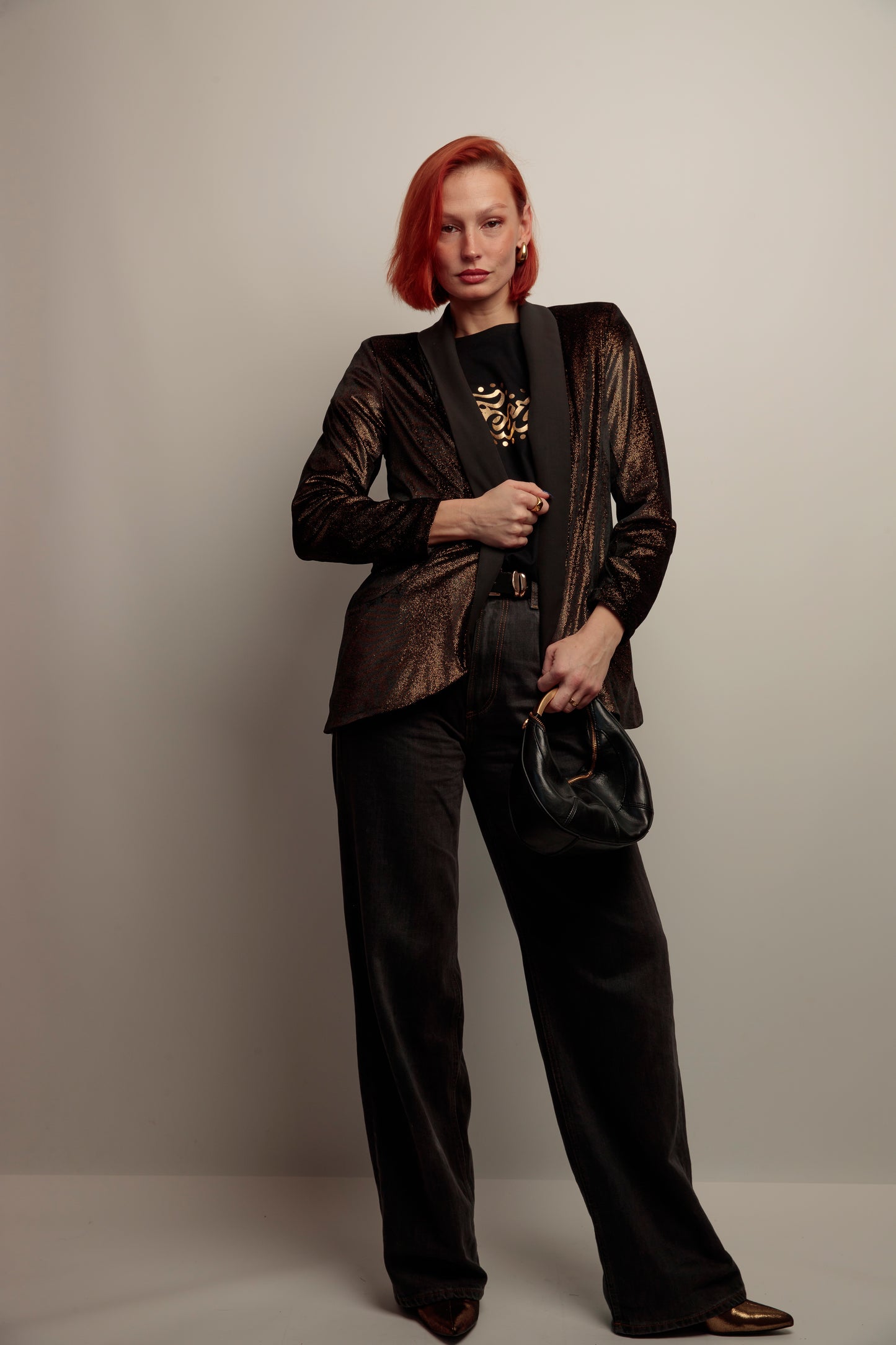 Blazer Smoking Terciopelo Negro