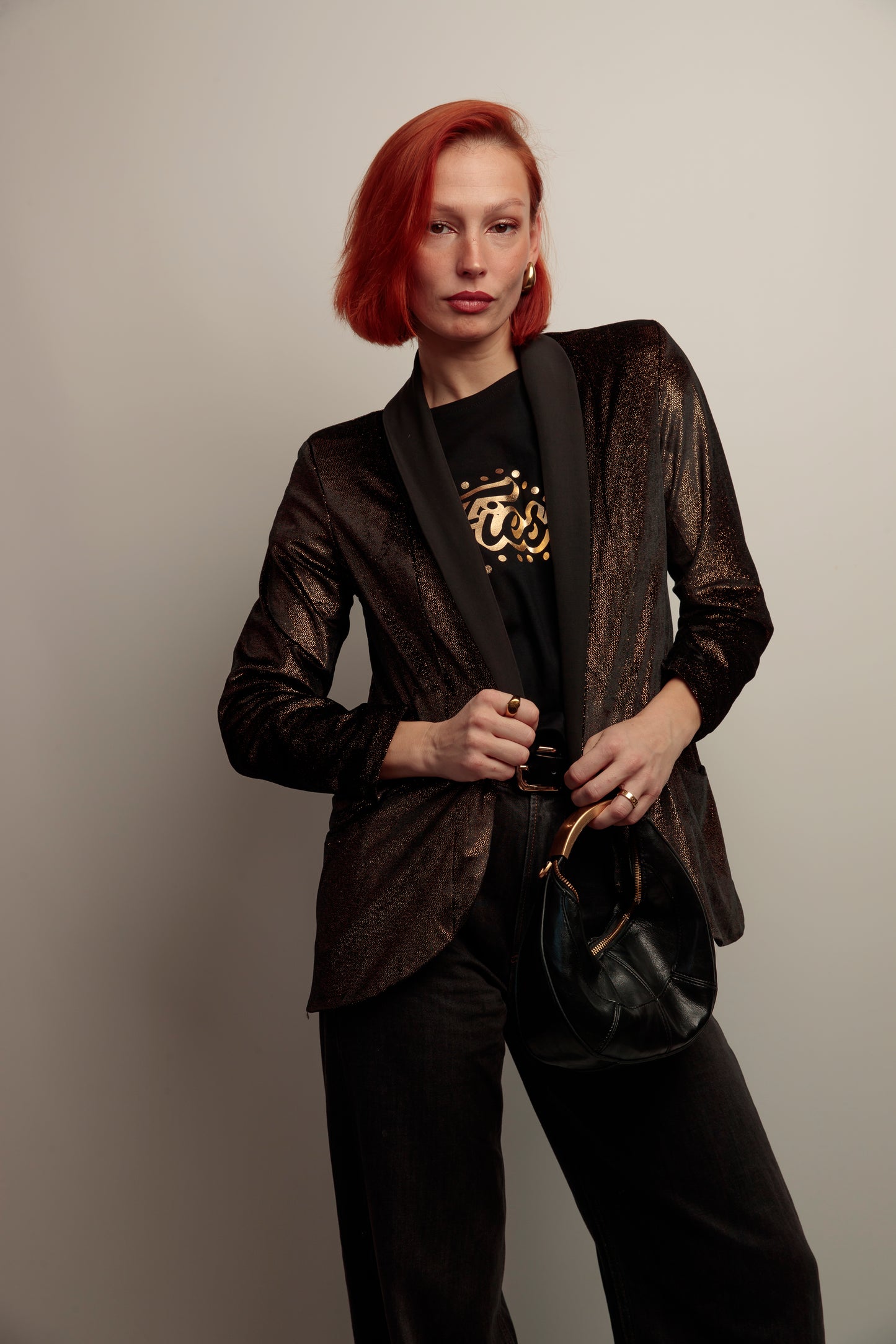 Blazer Smoking Terciopelo Negro