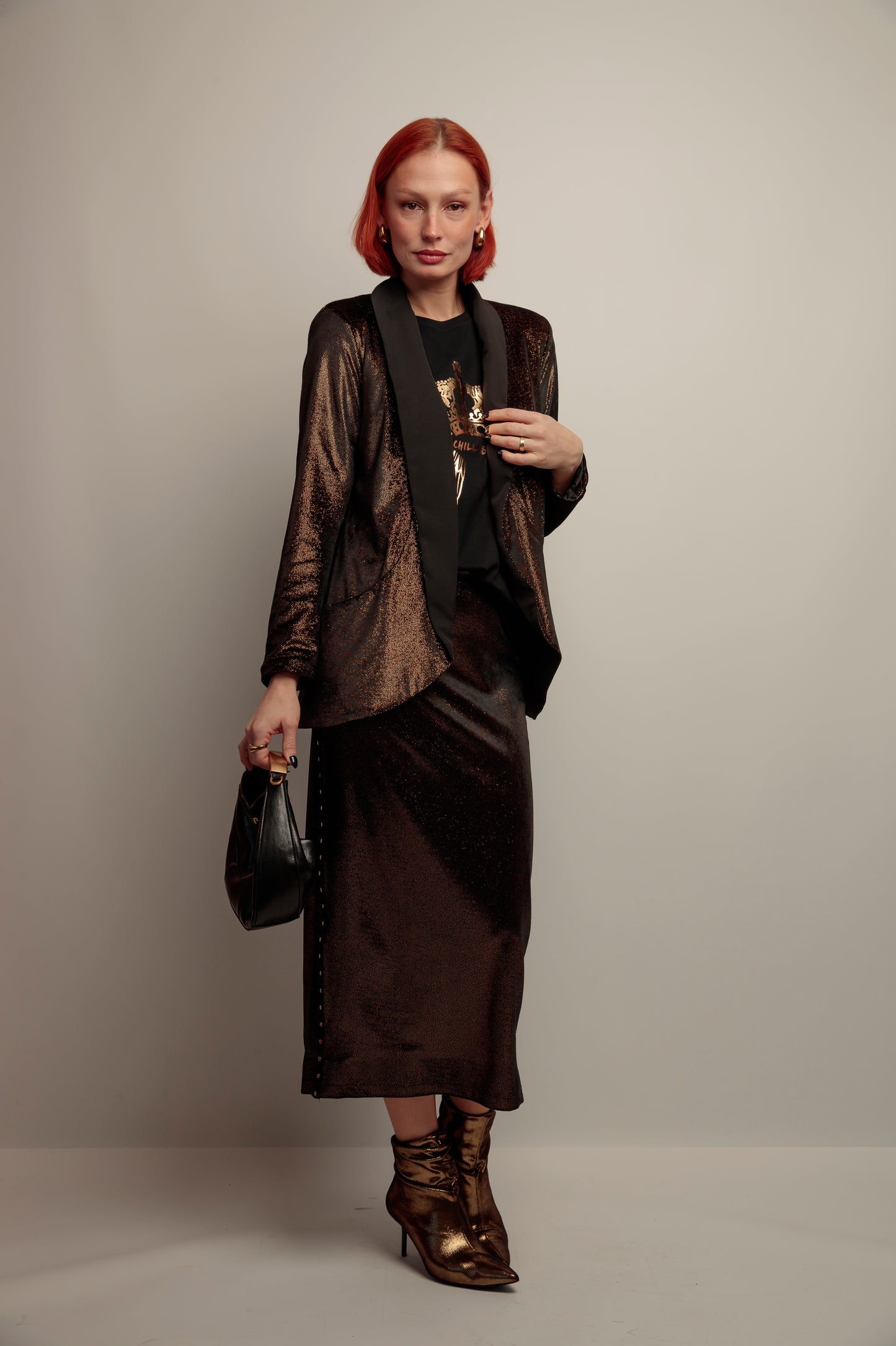 Blazer Smoking Terciopelo Negro