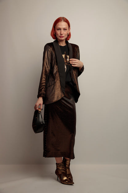 Blazer Smoking Terciopelo Negro