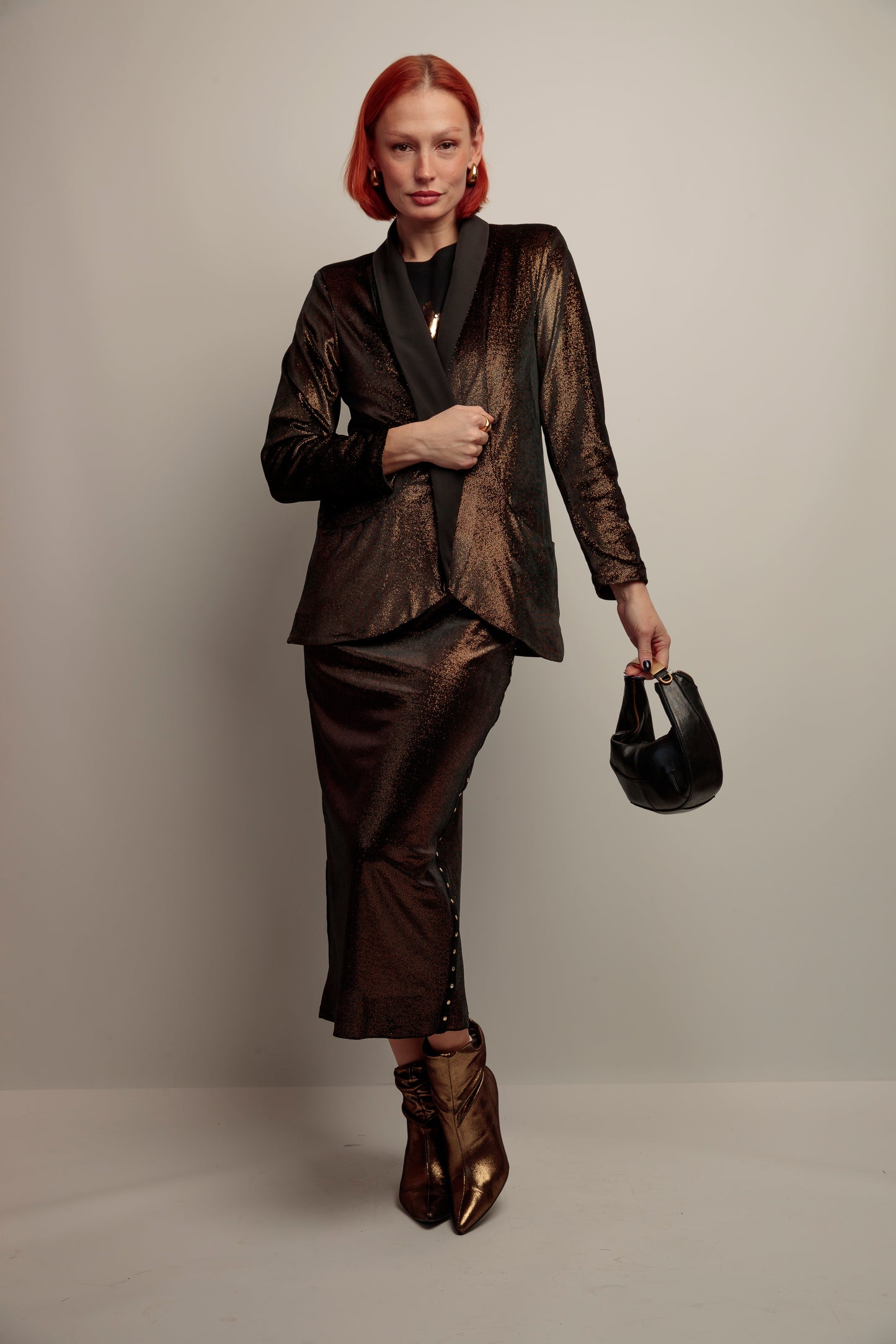 Blazer Smoking Terciopelo Negro