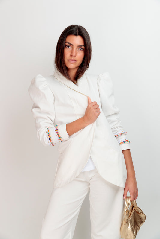 Blazer Denim Blanco