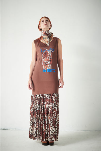 Vestido Combinado Tiger Brown