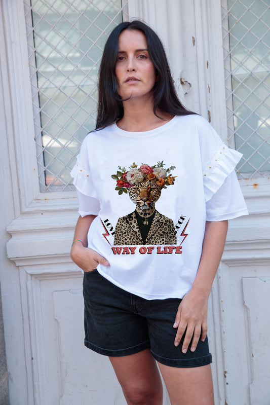 Camiseta Volante Tigre Flores