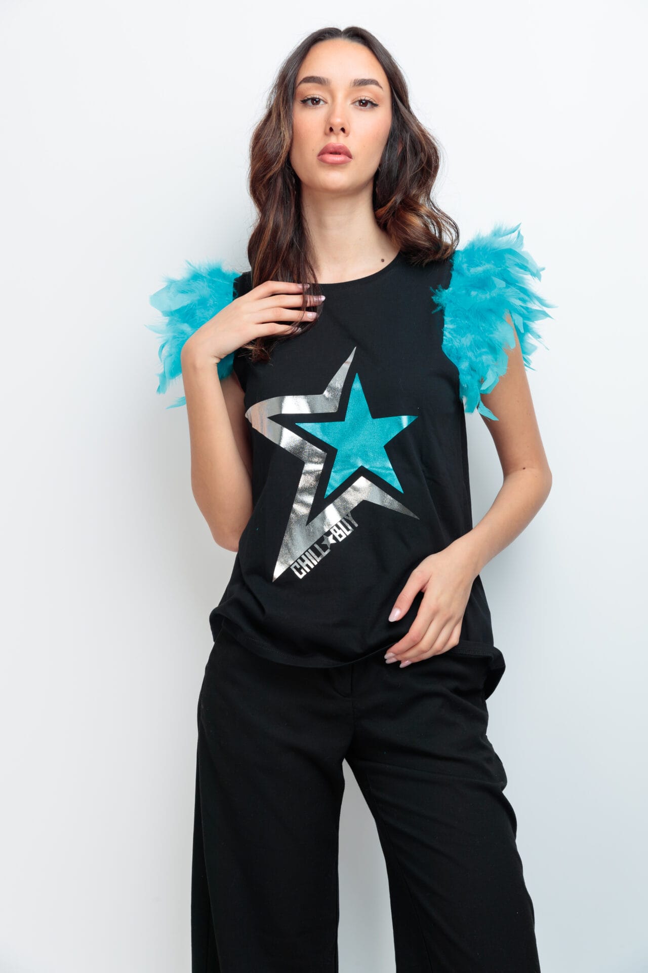 CAMI PLUMAS MEDIA ESTRELLA