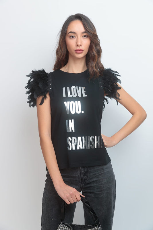 CAMI PLUMAS TACHAS SPANISH