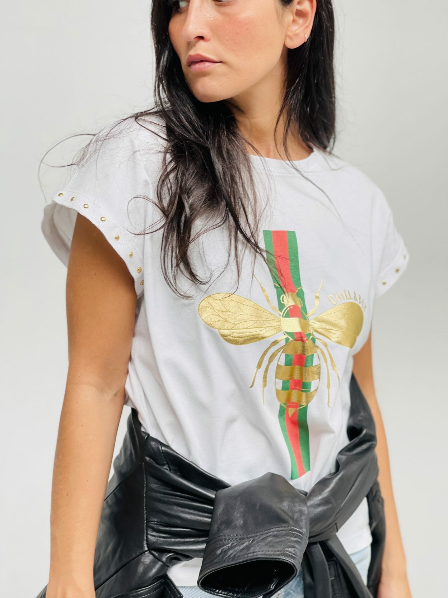 CAMI SPORT TACHUELAS ABEJA FRANJA
