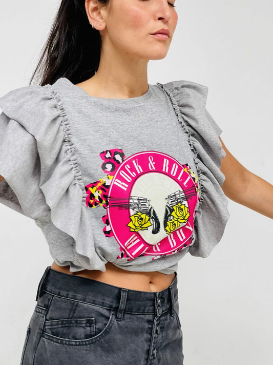 CAMI VOLANTE DOBLE PISTOLAS FUCSIA