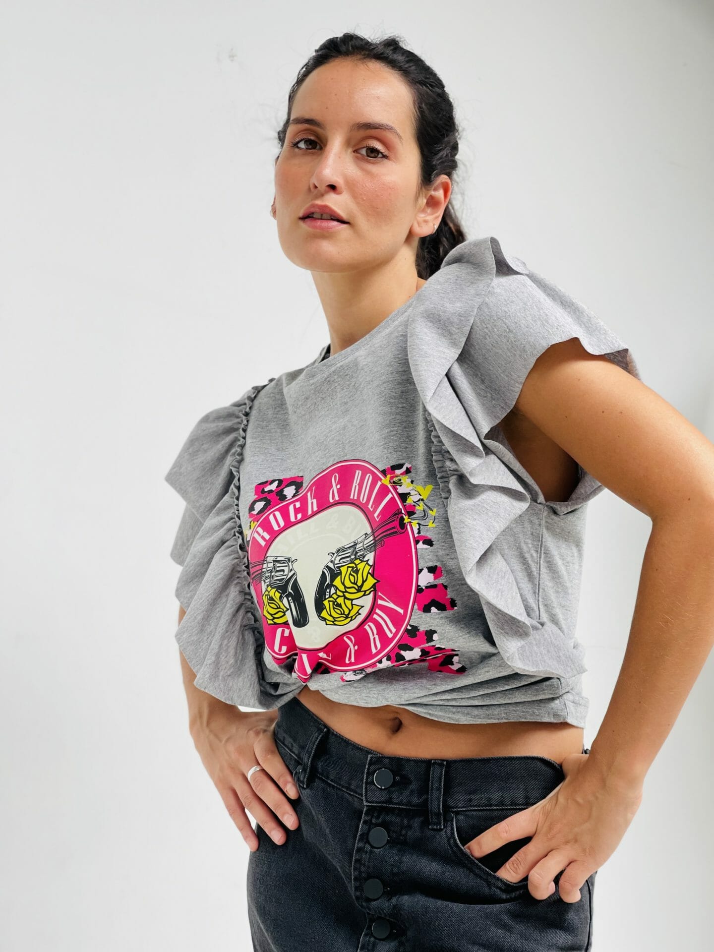 CAMI VOLANTE DOBLE PISTOLAS FUCSIA