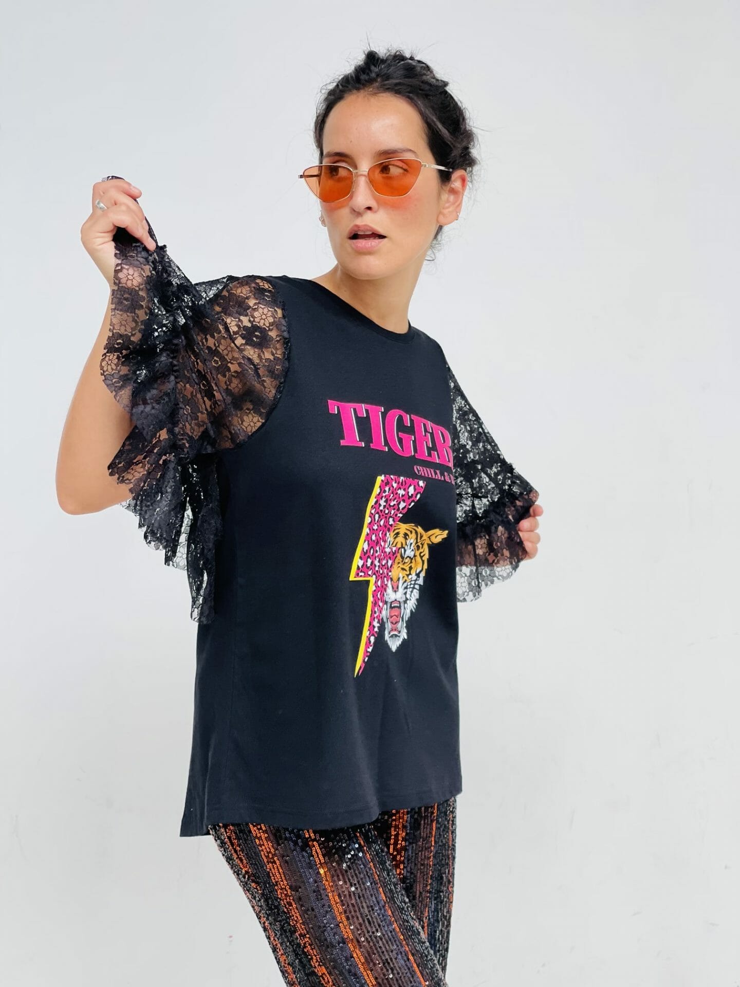 CAMI VOLANTE ENCAJE PLUS TIGER RAYO