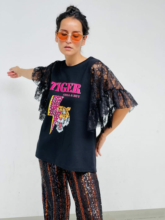 CAMI VOLANTE ENCAJE PLUS TIGER RAYO