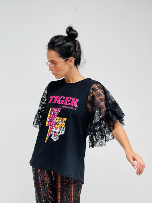 CAMI VOLANTE ENCAJE PLUS TIGER RAYO