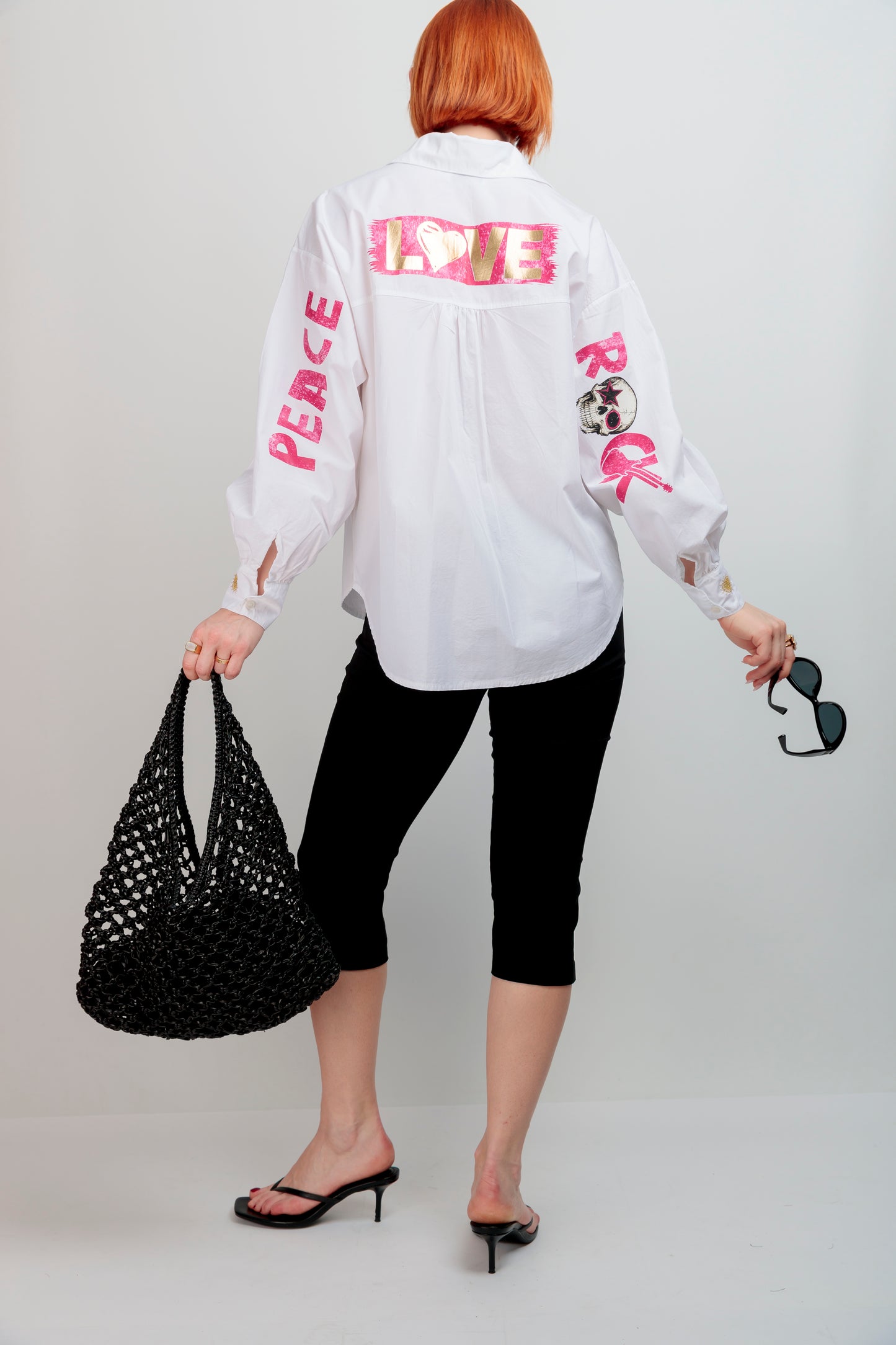 Camisa Bordada Peace Rosa