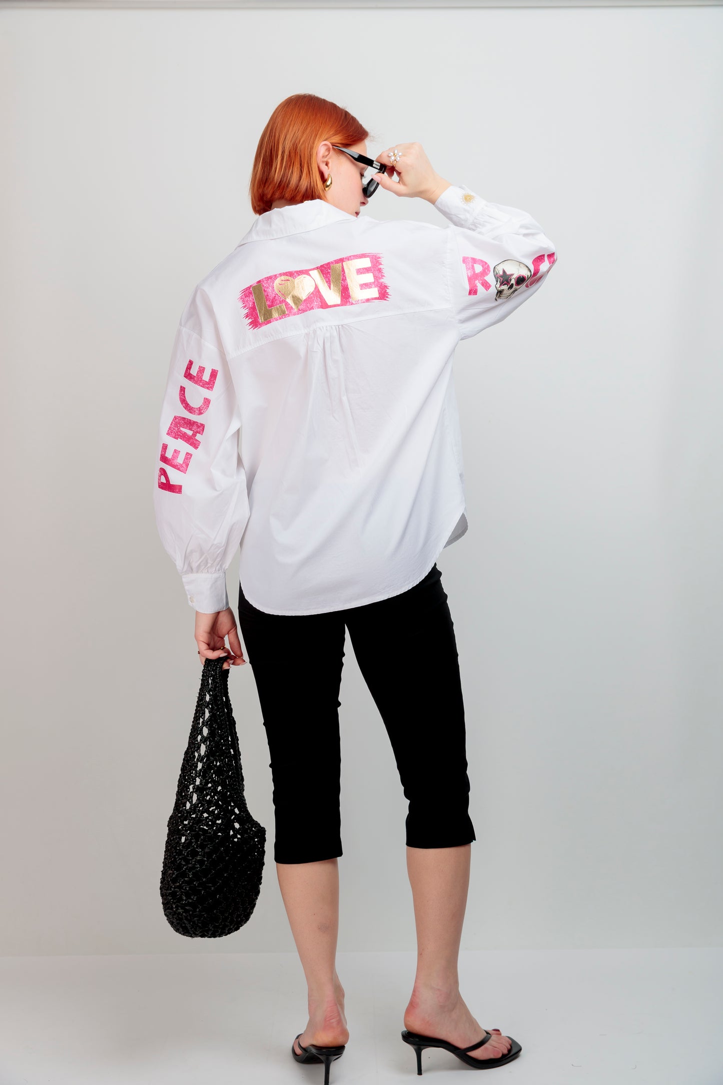 Camisa Bordada Peace Rosa