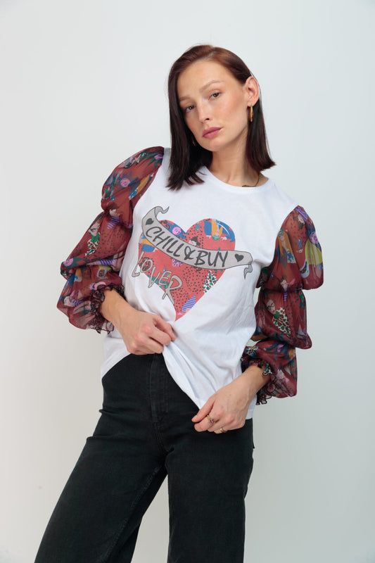 CAMISETA FRUNCES CHICAS LOVER