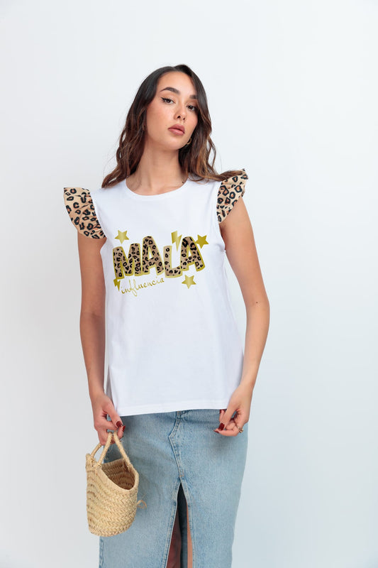 CAMISETA MINI VOLANTE MALA I LEOPARD