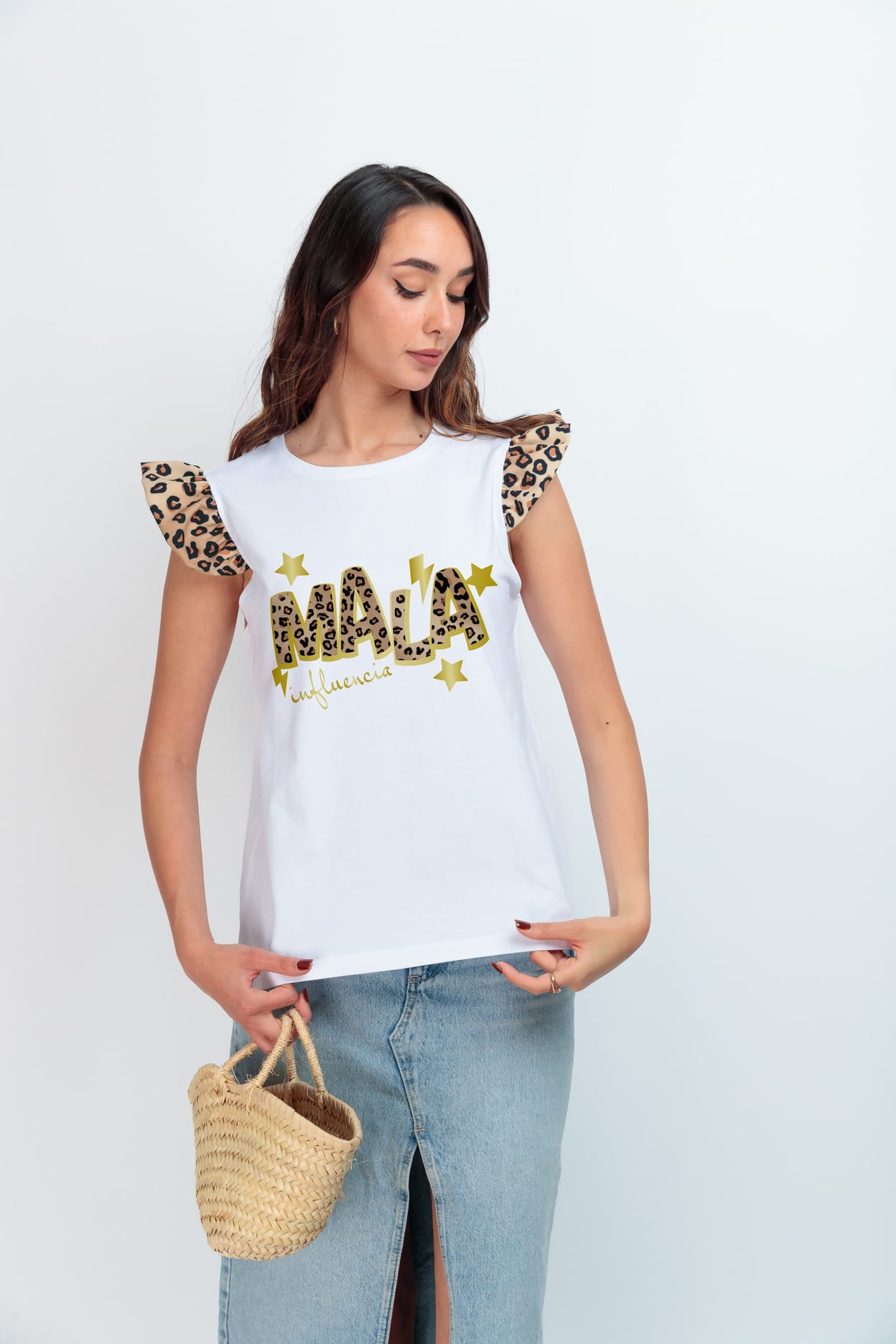 CAMISETA MINI VOLANTE MALA I LEOPARD