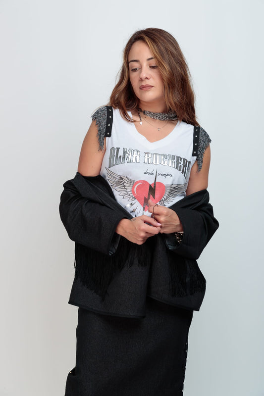 CAMISETA PICO FLECOSTACHAS ALAS FESTIVAL